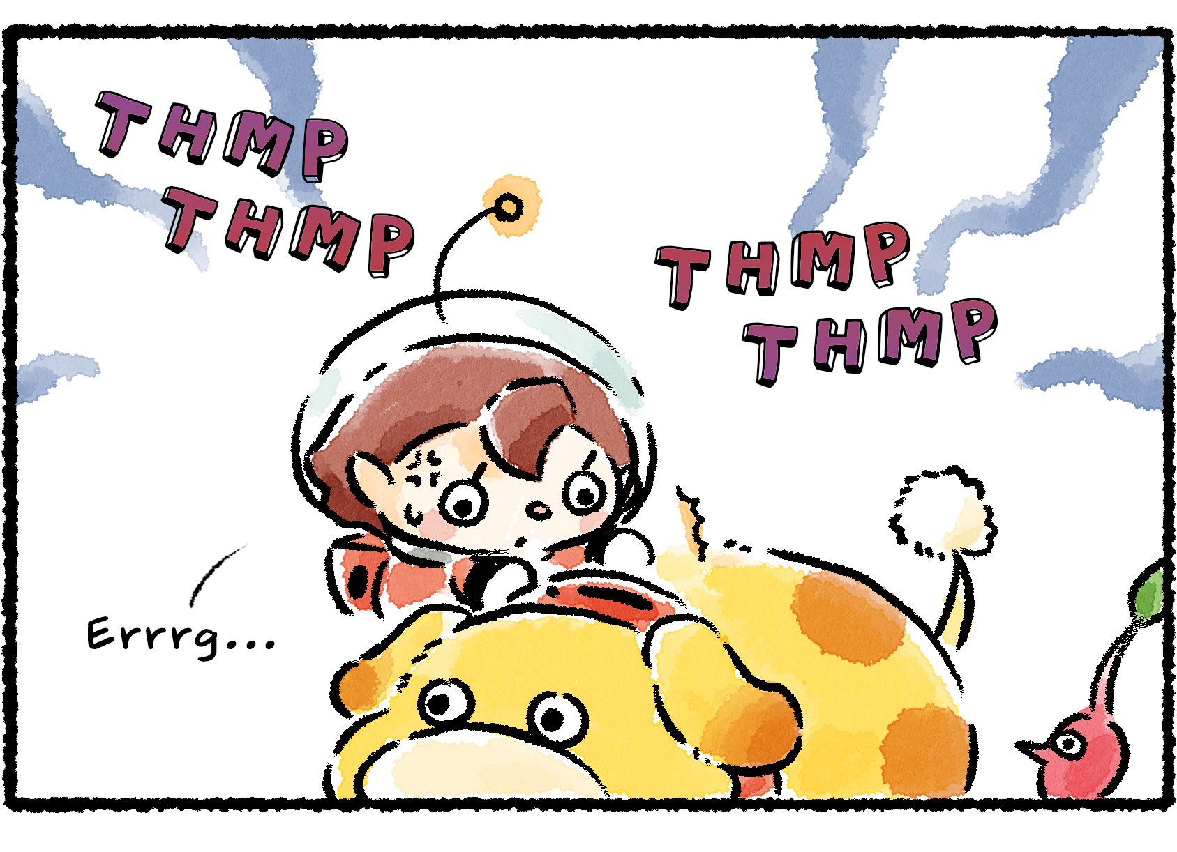 Panel three. The Rescue Officer goes to remove the collar, her heartbeat pounding nervously. She's ready to give it all she's got.