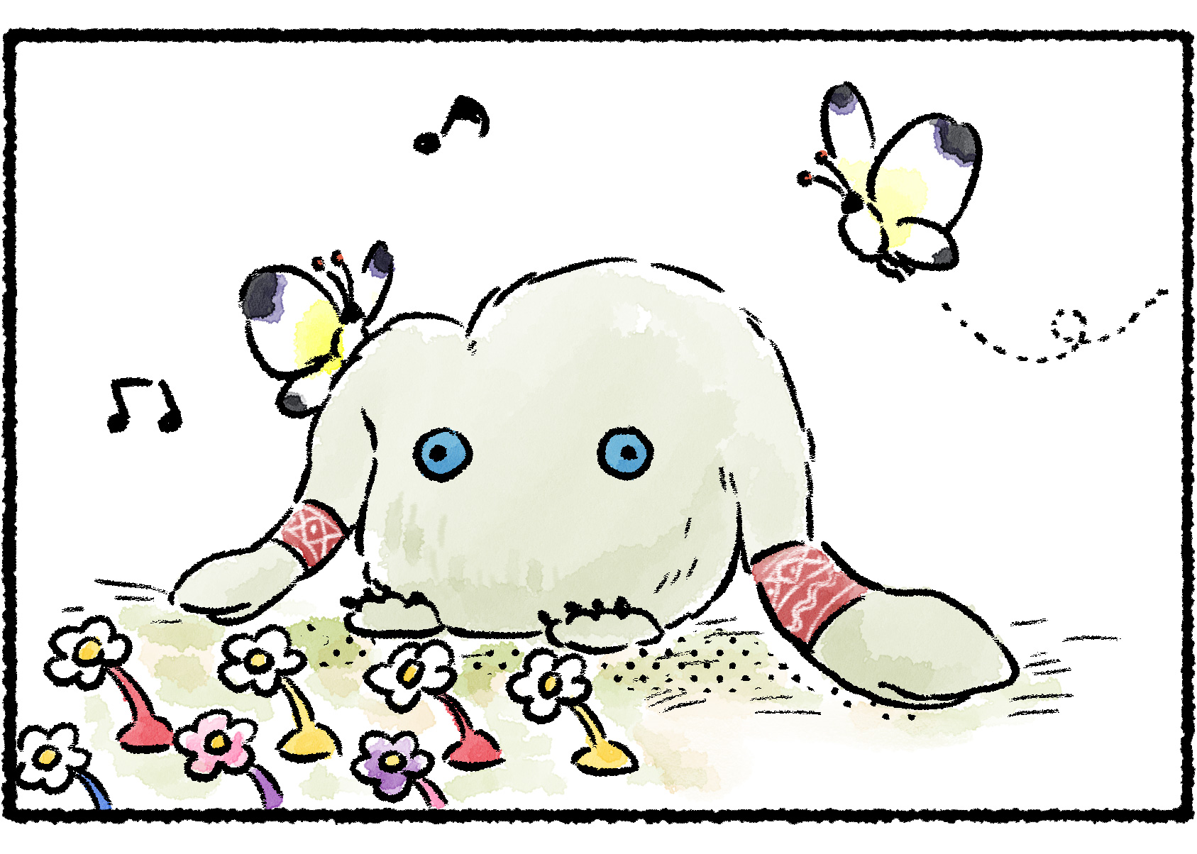 Panel two. The White Spectralid lands on the Mamuta's shoulder. A second White Spectralid flutters along.