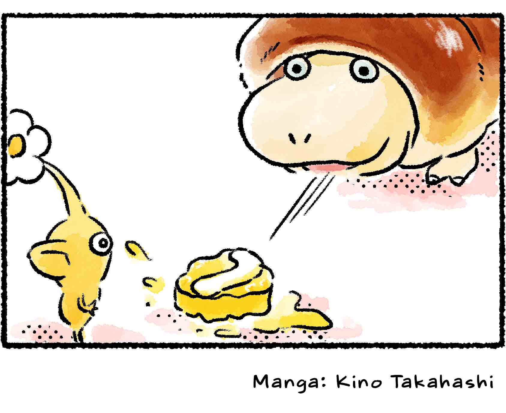 Panel four. The Breadbug spits a mostly-dissolved pellet out onto the ground.