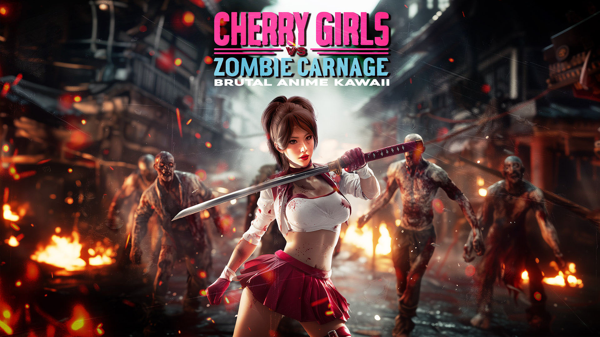 Cherry Girls vs Zombie Carnage: Brutal Anime Kawaii screenshot 1
