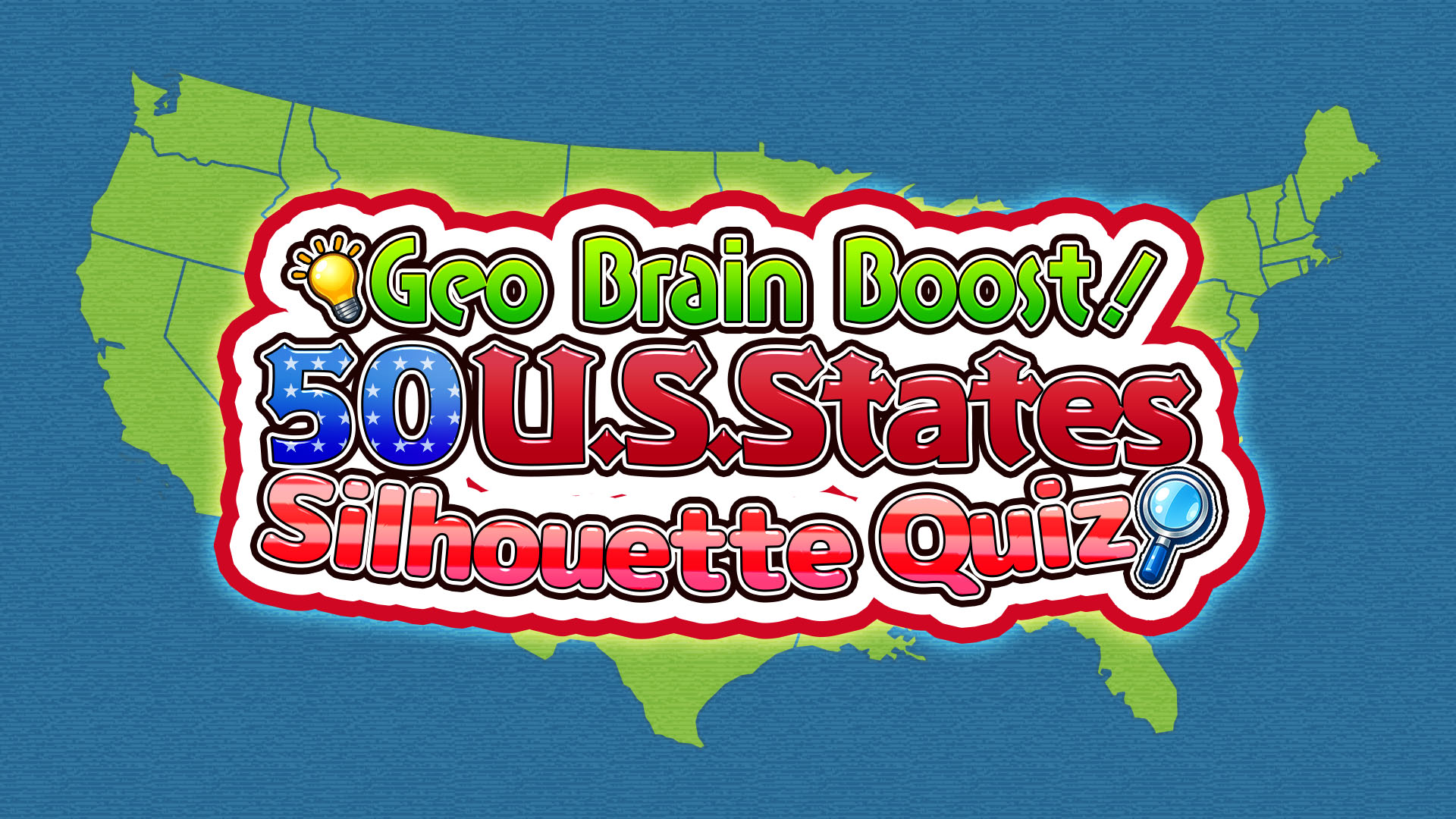 Geo Brain Boost! 50 U.S. States Silhouette Quiz screenshot 1