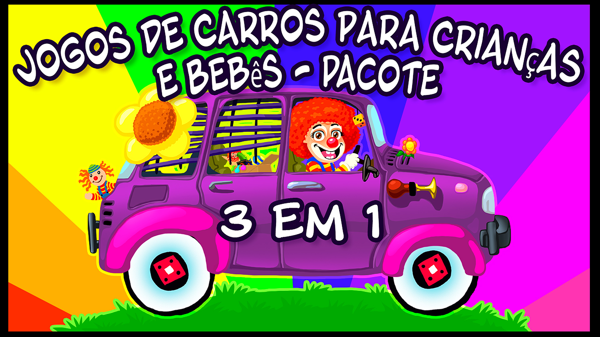 Jogos de Carros para Crianças e Bebês - Pacote 3 em 1