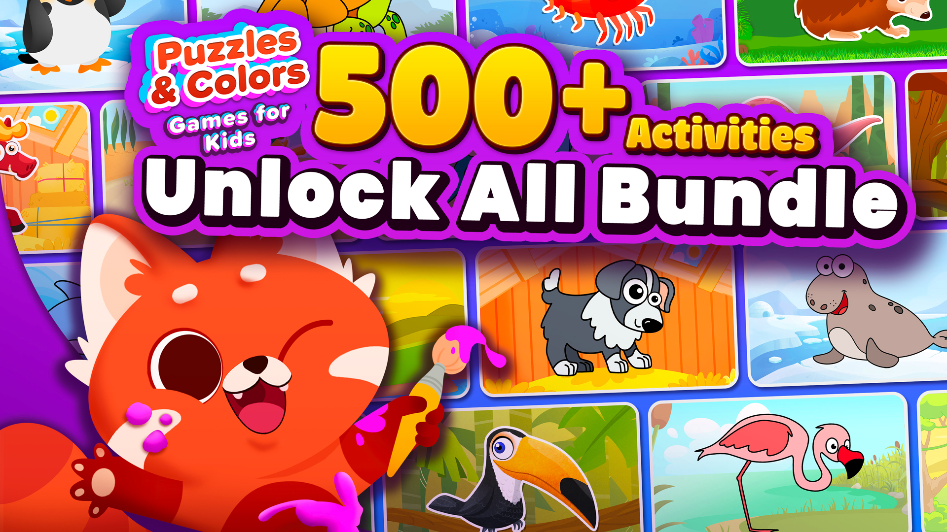 Puzzles & Colors Game for Kids 500+ Activities Unlock All Bundle