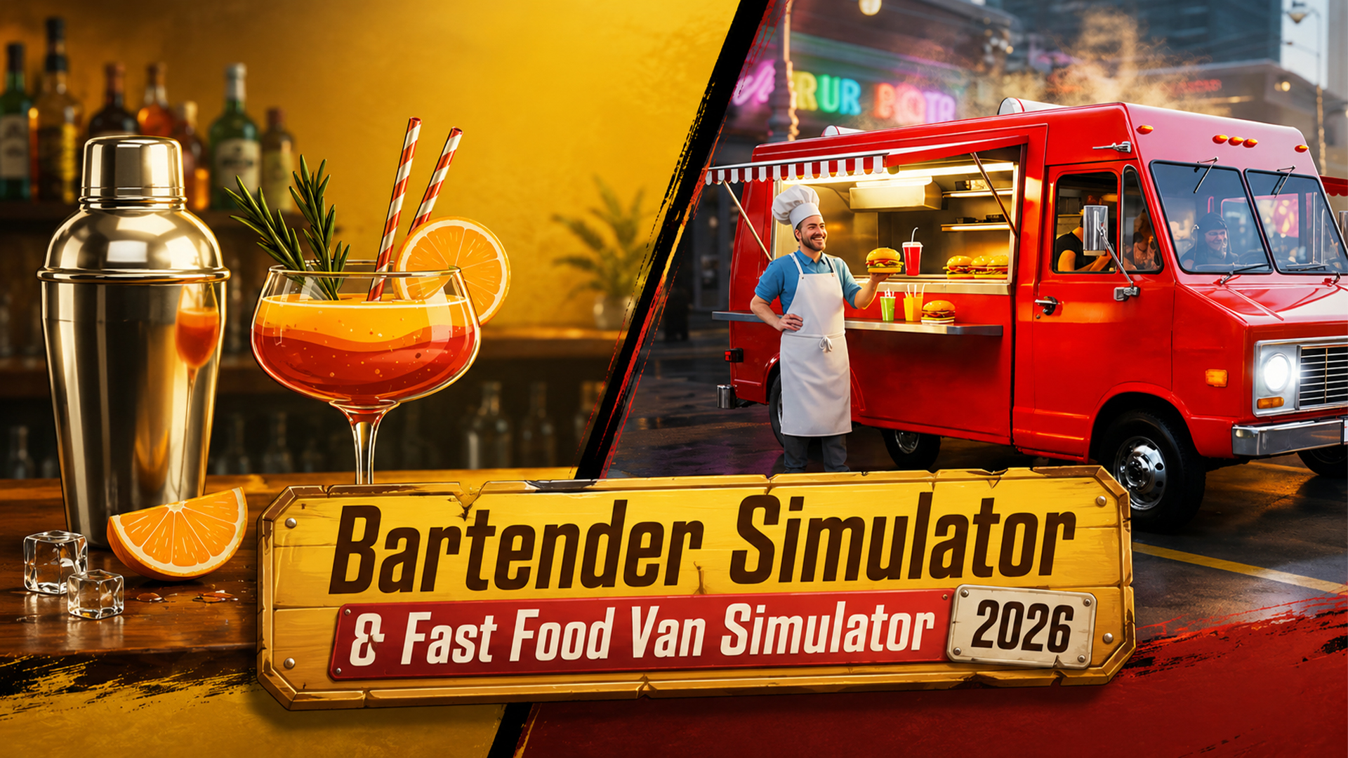 Bartender Simulator & Fast Food Van Simulator 2026